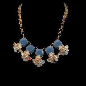 Blue and gold Nordstrom statement necklace